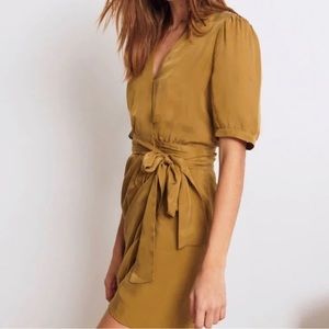 ba&sh wrap dress ADA BROWN Camel Size 0, Xs